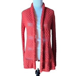 Wooden Ships Loose Knit Rust Orange Cardigan Small Medium